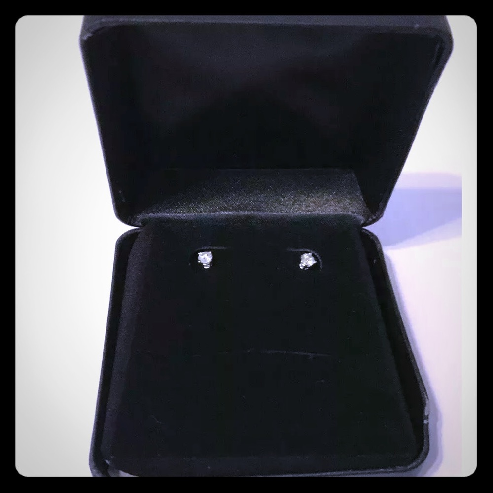 1/4 Ct Diamond Earrings Solitaire 14k White Gold